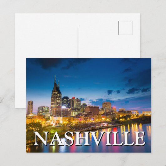 City Uitzicht bij nacht | Nashville, Tennessee Briefkaart (Voorkant / Achterkant)