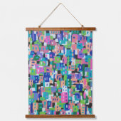 City-Uitzicht bij 's nachts Abstract schilderen Hangend Wandkleed (Voorkant)