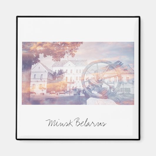 City Uitzicht Cityscape Minsk Belarus Magnet (Voorkant)