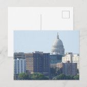 City Uitzicht en Capitool in Madison, Wisconsin Briefkaart (Voorkant / Achterkant)