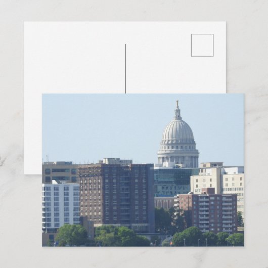 City Uitzicht en Capitool in Madison, Wisconsin Briefkaart (Voorkant / Achterkant)