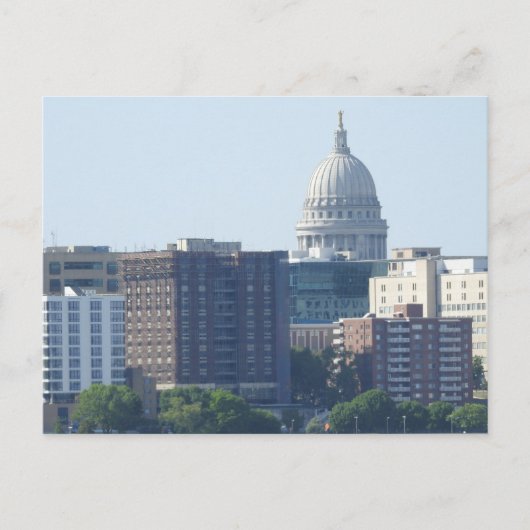 City Uitzicht en Capitool in Madison, Wisconsin Briefkaart (Voorkant)