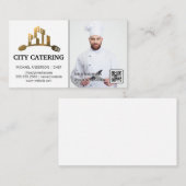 City Utensils Gold Logo | Chef | QR-code Visitekaartje (Voorkant / Achterkant)