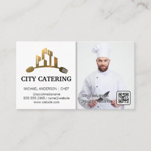 City Utensils Gold Logo   Chef   QR-code Visitekaartje