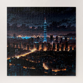 City view at night legpuzzel