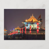 City Wall Building At Night Briefkaart (Voorkant)