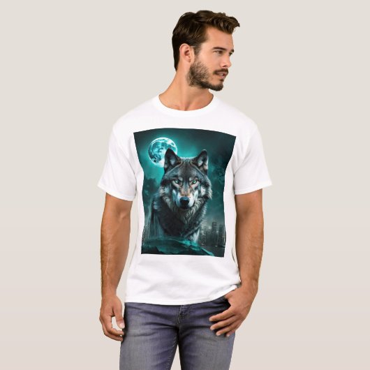 City Wolf T-shirt (Voorkant volledig)