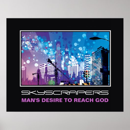 City wolkenkrabbers urban motivatie poster print (Voorkant)