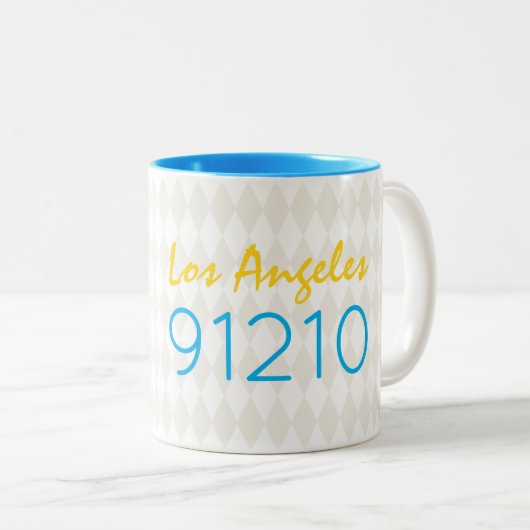 City Zip Code Moving Black Beige White Coffee Mok (Voorkant rechts)