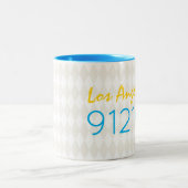 City Zip Code Moving Black Beige White Coffee Mok (Center)