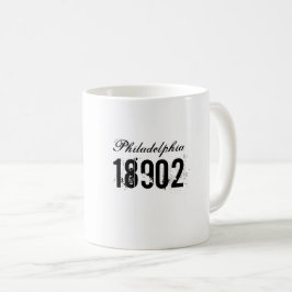 City Zip Code Moving Gift Black White Coffee Mok