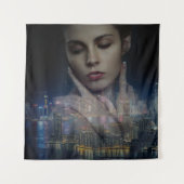 citymeisje wandkleed (Voorkant)