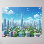 Cityscape Art Abstract Urban Architectural Design Poster (Voorkant)
