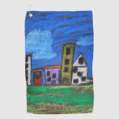 Cityscape Art van kinderen Golfhanddoek (Voorkant)