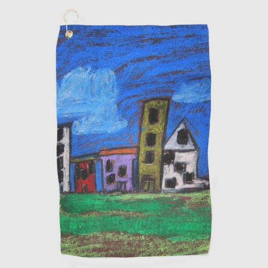 Cityscape Art van kinderen Golfhanddoek (Voorkant)