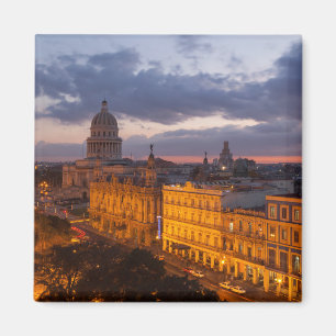 Cityscape at sunset, Havana, Cuba Magneet