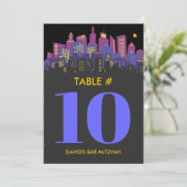 CITYSCAPE Bar Bat Mitzvah Table Number Kaart (Staand voorkant)