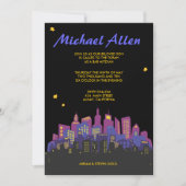 CITYSCAPE Bar Bat Mitzvah Uitnodiging (Voorkant)