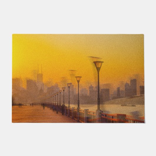Cityscape bij zonsondergang deurmat (Voorkant)