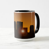 Cityscape bij zonsopgang mok (Voorkant rechts)