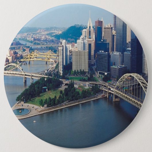 CITYSCAPE-BRIDGES RONDE BUTTON 6,0 CM (Voorkant)