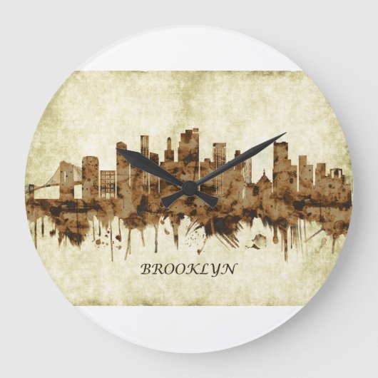 Cityscape Brooklyn New York Grote Klok (Voorkant)