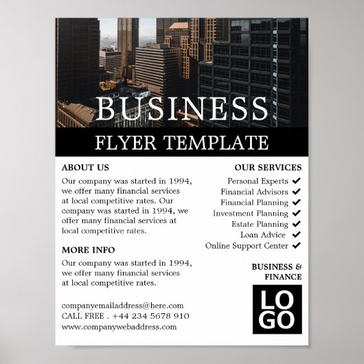 Cityscape, Business & Finance Adverteren Poster (Voorkant)