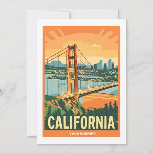 Cityscape California Opvallend Vector Ontwerp Bedankkaart (Voorkant)