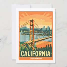 Cityscape California Opvallend Vector Ontwerp Bedankkaart