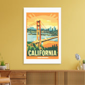 Cityscape California Opvallend Vector Ontwerp Canvas Afdruk (Insitu (Woonkamer))