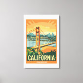 Cityscape California Opvallend Vector Ontwerp Canvas Afdruk (Voorkant)
