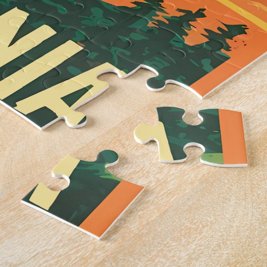 Cityscape California Opvallend Vector Ontwerp Legpuzzel (Zijkant)