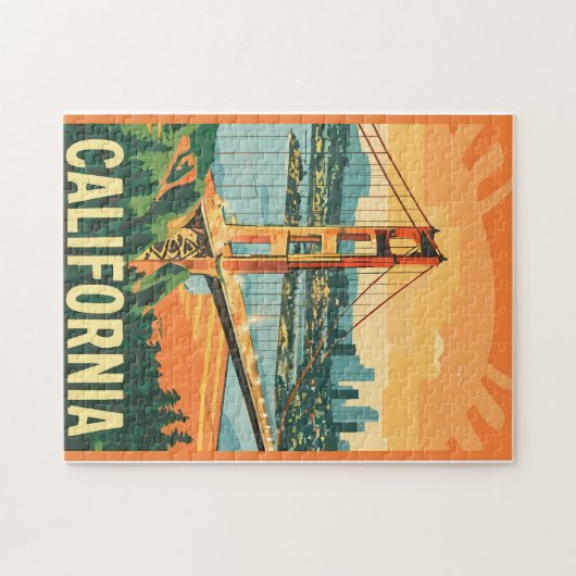 Cityscape California Opvallend Vector Ontwerp Legpuzzel (Horizontaal)