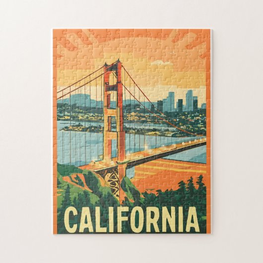 Cityscape California Opvallend Vector Ontwerp Legpuzzel (Verticaal)