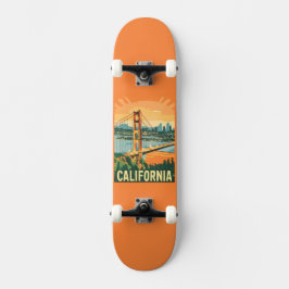 Cityscape California Opvallend Vector Ontwerp Persoonlijk Skateboard
