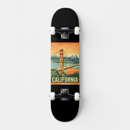 Cityscape California Opvallend Vector Ontwerp Persoonlijk Skateboard