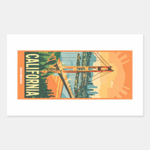 Cityscape California Opvallend Vector Ontwerp Rechthoekige Sticker