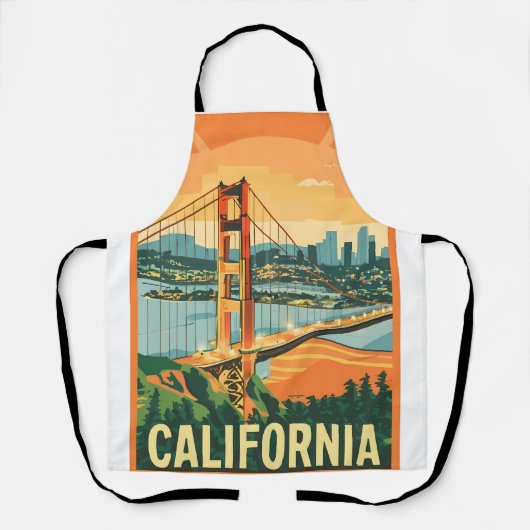 Cityscape California Opvallend Vector Ontwerp Schort (Voorkant)