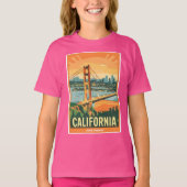 Cityscape California Opvallend Vector Ontwerp T-shirt (Voorkant)