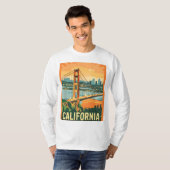 Cityscape California Opvallend Vector Ontwerp T-shirt (Voorkant volledig)