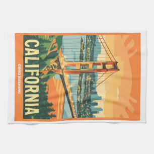 Cityscape California Opvallend Vector Ontwerp Theedoek
