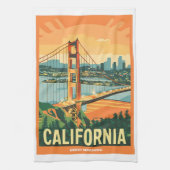 Cityscape California Opvallend Vector Ontwerp Theedoek (Verticaal)