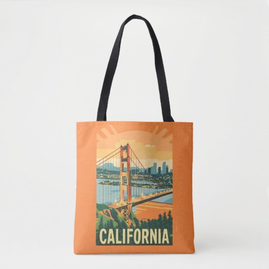Cityscape California Opvallend Vector Ontwerp Tote Bag (Voorkant)