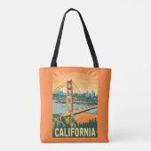Cityscape California Opvallend Vector Ontwerp Tote Bag (Achterkant)