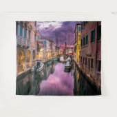 Cityscape Canal at Dusk Tapestry Wandkleed (Voorkant (horizontaal))