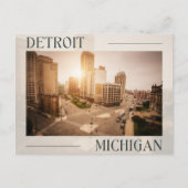 Cityscape Charm: Detroit's Impressies Briefkaart (Voorkant)