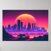 Cityscape Cruiser: De zonsondergang achtervolgen Poster (Voorkant)