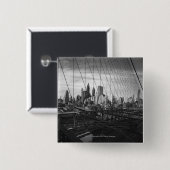 Cityscape door brugkabels vierkante button 5,1 cm (Voorkant /achterkant)