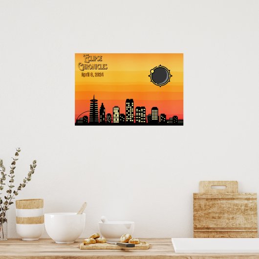 Cityscape Eclipse 2024 Poster (Keuken)