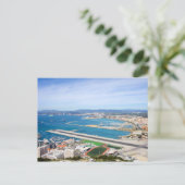 Cityscape en Airport Runway van Gibraltar vanaf Bo Briefkaart (Staand voorkant)